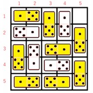 A yellow and black dominoes AI-generated content may be incorrect.